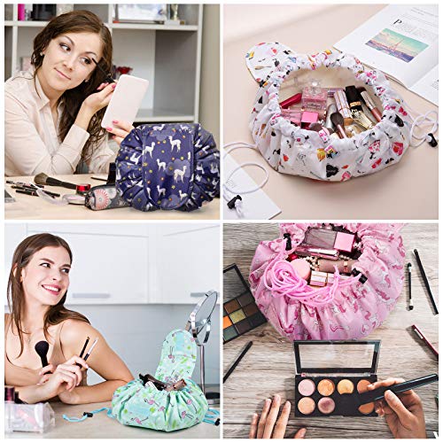 Bolso de Cosméticos, XiYee 4 Piezas Neceser Viaje Mujer Bolsa, Bolsa de Almacenamiento de Maquillaje Perezoso de Viaje de Gran Capacidad Portátil e Impermeable Paquete Duales Mágicas