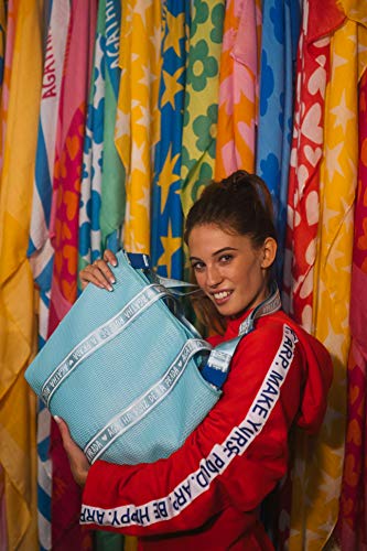 Bolso de mujer bandolera turquesa con asa para hombro shopper de malla Agatha Ruiz de la Prada