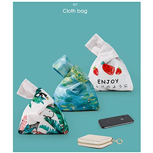 Bolso de muñeca con patrón de kimono japonés, resistente al agua, bolso de mano, bolsa de nudo, cartera portátil para mujer (flor de albaricoque)