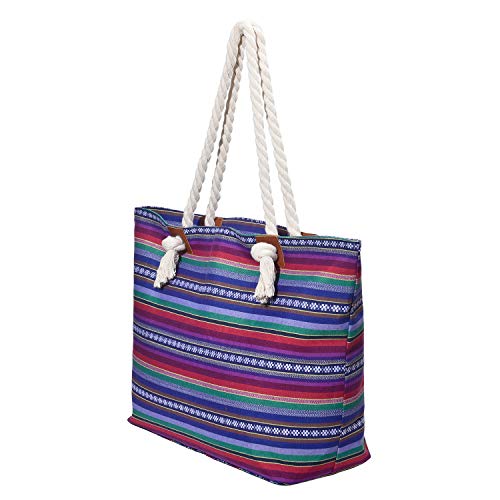 Bolso de Playa Grande Impermeable con Cremallera Bolso de Hombro Vida Hippie