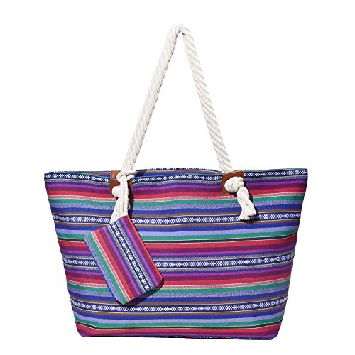 Bolso de Playa Grande Impermeable con Cremallera Bolso de Hombro Vida Hippie