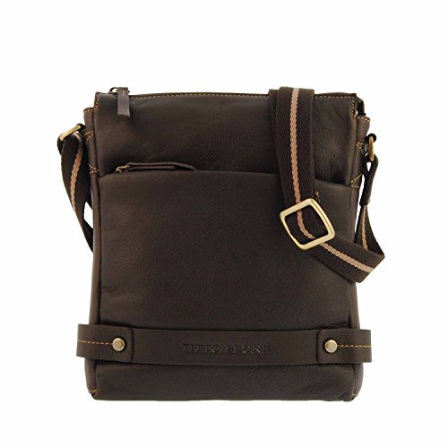 Bolso hombre bandolera piel Titto Bluni Talla: U Color: MARRON