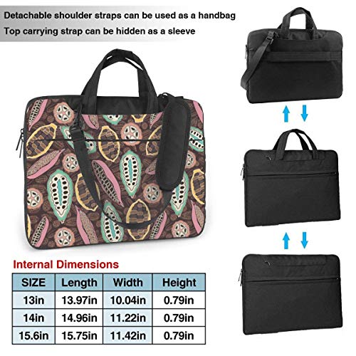 Bolso para computadora portátil, Tableta, Vaina de Cacao étnica, Bandolera para computadora portátil, Bandolera para computadora, ultradelgada, Duradera para Negocios, Informal o Escolar