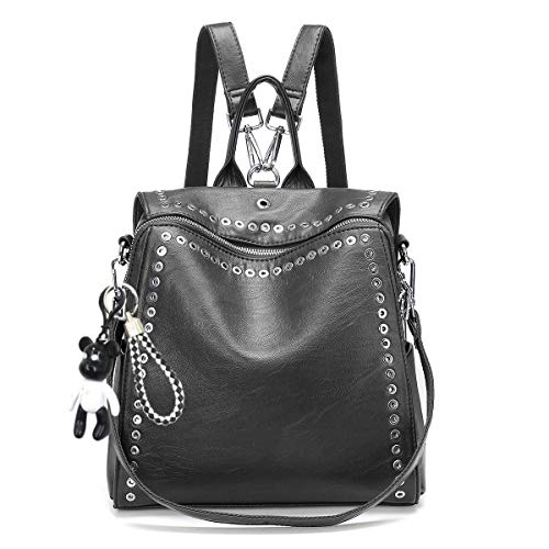 Bolsos Mochila Mujer Antirrobo Bolso de Hombro, JOSEKO Mochila de Piel Cuero Casual Mochilas Vestir Impermeable Bolsa Bandolera con Práctico Toma De Auriculares para Compras Viaje Gran Capacidad