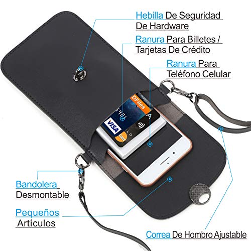 Bolsos Mujer Bandolera Tipo Bandolera de Piel sintética con Correa y Pantalla Transparente. Su Ventana Funciona Tanto para iPhone y Android. Bolso pequeño para teléfono.Regalo del Día de la Mujer