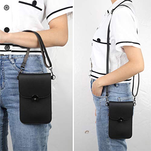 Bolsos Mujer Bandolera Tipo Bandolera de Piel sintética con Correa y Pantalla Transparente. Su Ventana Funciona Tanto para iPhone y Android. Bolso pequeño para teléfono.Regalo del Día de la Mujer