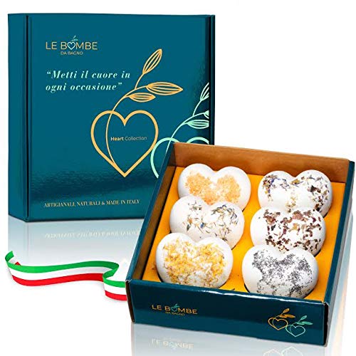 Bomba de Baño Hecha en ITALIA | 6 piezas | Bombas de Baño Orgánicas Perfumadas Efervescentes Con Colorante Natural y Veganas | Baño Relajante para adultos y niños | Set de regalo