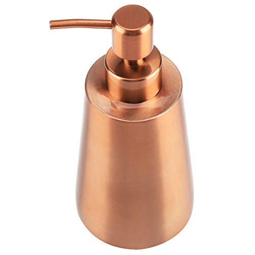 Bomba Dispensadora de Loción de Champú con Jabón Líquido de Acero Inoxidable de 350 Ml Dispensador de Jabón Recargable Cuadrado para Encimera de Cocina o Baño (Oro Rosa)