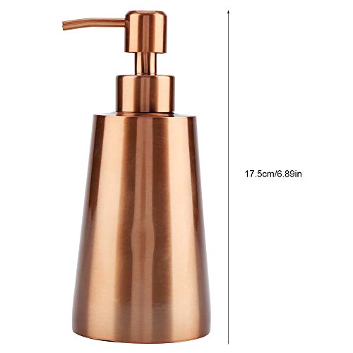Bomba Dispensadora de Loción de Champú con Jabón Líquido de Acero Inoxidable de 350 Ml Dispensador de Jabón Recargable Cuadrado para Encimera de Cocina o Baño (Oro Rosa)