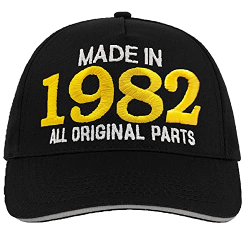Bombo Hecho en 1982 todas las piezas originales^ 40 años de cumpleaños sombrero negro
