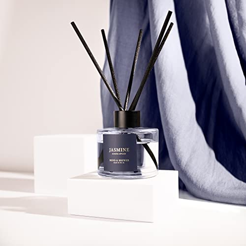 Bond & Brewer - Difusor de caña de jazmín - Aceite perfumado - Fragancia casera de 100 ml para esposa - Regalo para hija - Hermana - Novia - Aroma de lujo