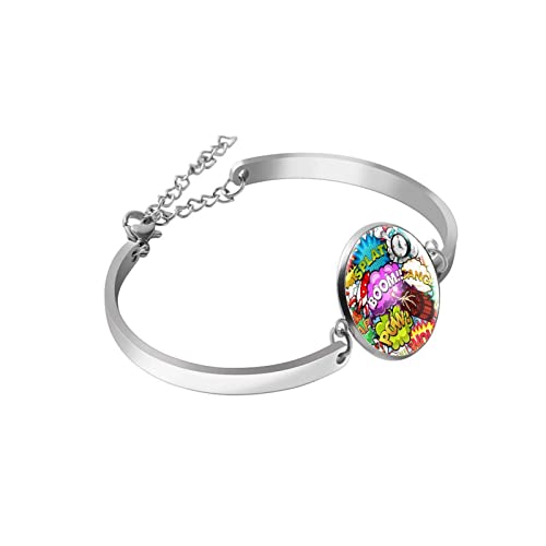 Boom Bubble Rocket Despertador Gang Brazalete tipo brazalete para mujeres y niñas, pulseras ajustables de acero inoxidable para joyería, cumpleaños, Navidad, amigos, regalos