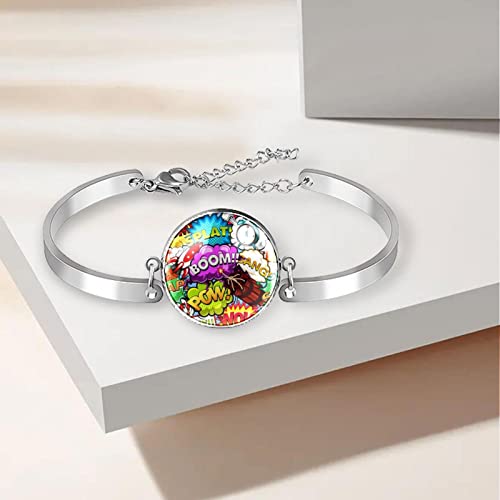 Boom Bubble Rocket Despertador Gang Brazalete tipo brazalete para mujeres y niñas, pulseras ajustables de acero inoxidable para joyería, cumpleaños, Navidad, amigos, regalos