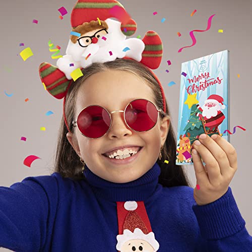 «BOOM» Merry Christmas Explosiva Tarjeta Navidad Confeti, Sorpresa 3D Pop up, Felicitaciones Navideñas Originales para Amore, Familia, Amigos, Colegas, Niños