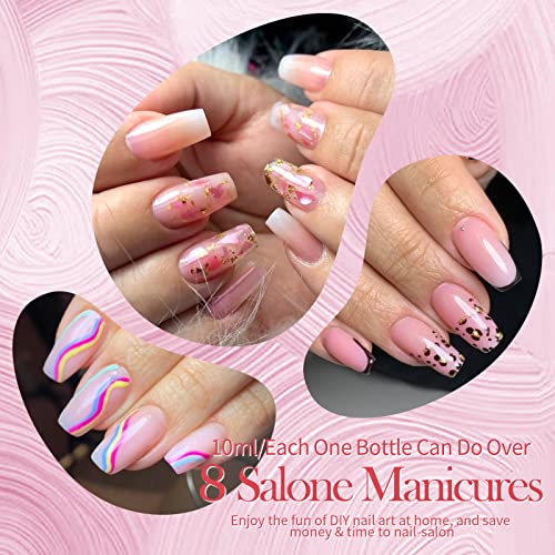 BORN PRETTY Esmalte de uñas UV Rosa natural, 10ml Shellac Rose Esmalte de uñas de gel natural Tonos rosados Serie de fresa Esmalte de uñas en gel de color Esmalte de uñas UV-LED Esmalte