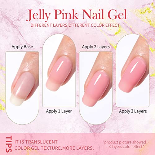 BORN PRETTY Esmalte de uñas UV Rosa natural, 10ml Shellac Rose Esmalte de uñas de gel natural Tonos rosados Serie de fresa Esmalte de uñas en gel de color Esmalte de uñas UV-LED Esmalte