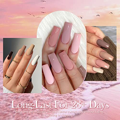 BORN PRETTY Juego de Esmalte Semipermanente de gel, color gris y rosa, púrpura, serie de esmalte de gel LED de gel para invierno, kit de manicura con gel superior y base, juego de regalo18+3