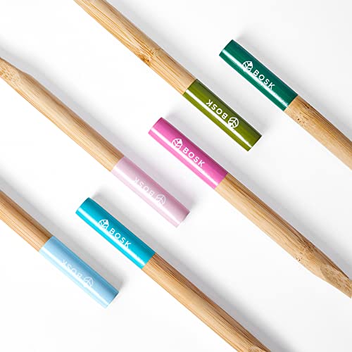 BOSK Pack de 6 Cepillos de Dientes de Bambú con Cerdas de Origen Vegetal y Dureza Suave