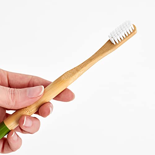BOSK Pack de 6 Cepillos de Dientes de Bambú con Cerdas de Origen Vegetal y Dureza Suave