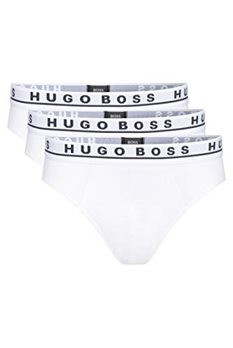 BOSS 3P Stretch-Cotton Briefs Bóxer, Blanco (White 100), S (Pack de 3) para Hombre