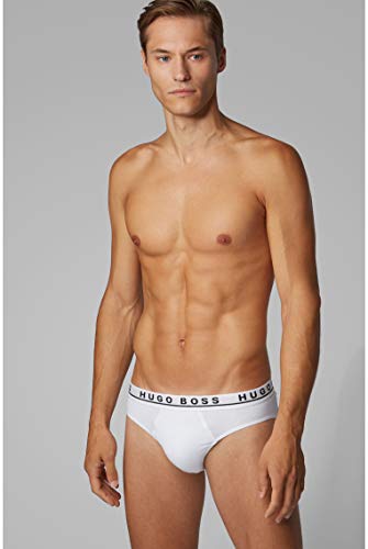 BOSS 3P Stretch-Cotton Briefs Bóxer, Blanco (White 100), S (Pack de 3) para Hombre