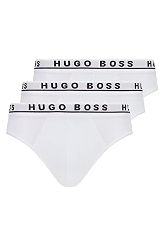 BOSS 3P Stretch-Cotton Briefs Bóxer, Blanco (White 100), S (Pack de 3) para Hombre