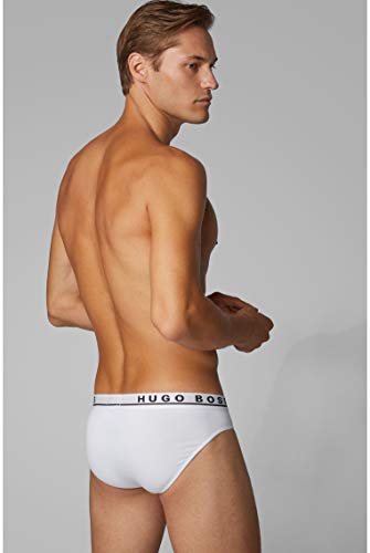 BOSS 3P Stretch-Cotton Briefs Bóxer, Blanco (White 100), S (Pack de 3) para Hombre