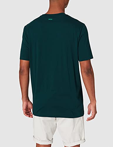 BOSS Logotipo Bordado Camiseta, Dark Green 305, XXL para Hombre
