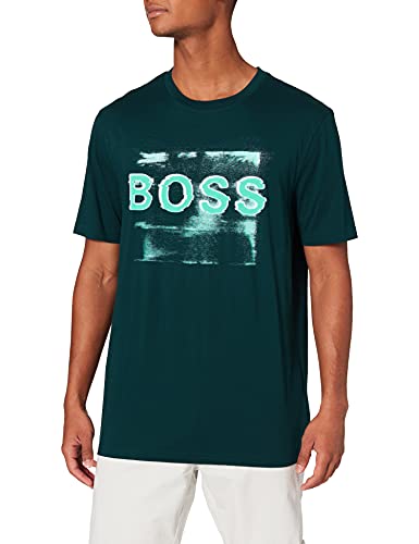 BOSS Logotipo Bordado Camiseta, Dark Green 305, XXL para Hombre