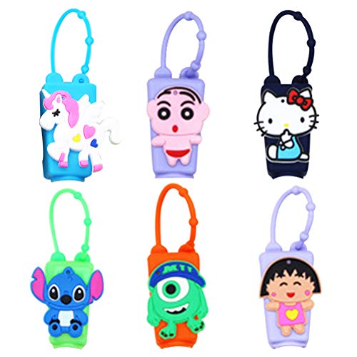 Botellas de Viaje Portátiles - para Niños de Silicona para Desinfectante de Manos Contenedor de Viaje Contenedor Desinfectante de Manos a Prueba de Fugas Rellenable,Color Aleatorio(6 Pack)