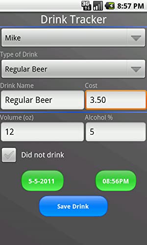 Bottoms Up! Alcohol & Drink Tracker