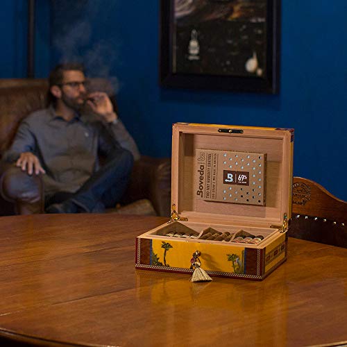Boveda - Bolsitas para almacenar puros y tabaco | Control doble de la humedad - 69 % HR | Tamaño 320 para un máximo de 100 puros | Tecnología patentada para humidores de puros | Pack de 1