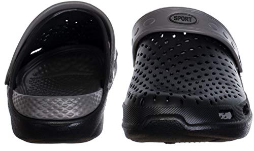 Brandsseller Zuecos deportivos para hombre, para el tiempo libre, el jardín, el baño, color Negro, talla 41 EU
