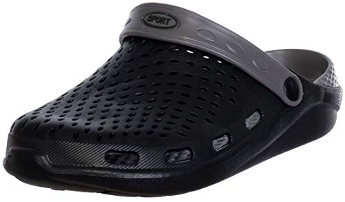 Brandsseller Zuecos deportivos para hombre, para el tiempo libre, el jardín, el baño, color Negro, talla 41 EU