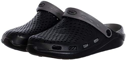 Brandsseller Zuecos deportivos para hombre, para el tiempo libre, el jardín, el baño, color Negro, talla 41 EU