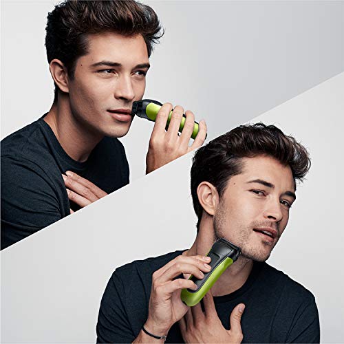 Braun Series 3 Afeitadora Eléctrica Hombre, Máquina de Afeitar Barba con 3 Láminas Flexibles, Recargable, Inalámbrica, 3000 S, Negro/Verde.