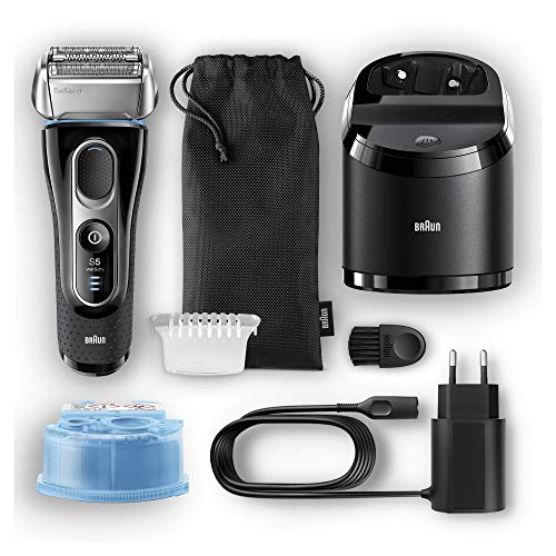 Braun Series 5 Afeitadora Eléctrica Hombre, Máquina de Afeitar Barba, Recortadora de Precisión para Uso en Seco y en Mojado, Recargable, Inalámbrica, 5197 S, Negro
