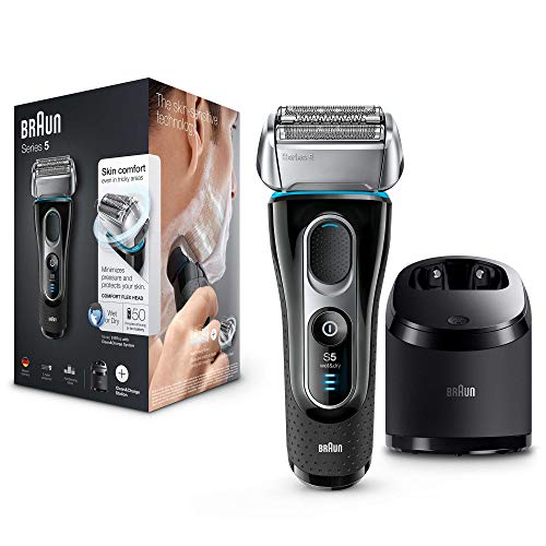 Braun Series 5 Afeitadora Eléctrica Hombre, Máquina de Afeitar Barba, Recortadora de Precisión para Uso en Seco y en Mojado, Recargable, Inalámbrica, 5197 S, Negro