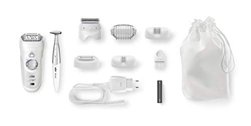 Braun Silk-épil 7 7-561 - Depiladora eléctrica y máquina de depilar, edición regalo, en seco y mojado, sin cable, con 8 accesorios y estuche de viaje