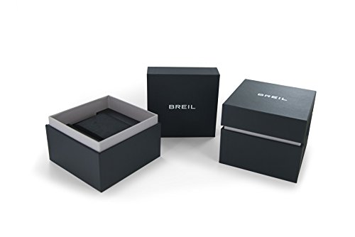 BREIL - Reloj de Caballero Manta City Collection TW1608 - Reloj de Pulsera para Hombre con Esfera Analógica Gris - Movimiento Time Module VD53 - Reloj de Cuarzo para Hombre con Pulsera de Piel Negra
