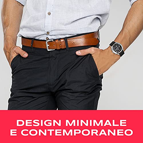 BREIL - Reloj de Caballero Manta City Collection TW1608 - Reloj de Pulsera para Hombre con Esfera Analógica Gris - Movimiento Time Module VD53 - Reloj de Cuarzo para Hombre con Pulsera de Piel Negra