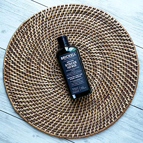 Brickell Men's Limpiador facial suave con ácido glicólico para hombres, natural y orgánico, limpiador facial antienvejecimiento con ácido glicólico, 177 mililitros, perfumado