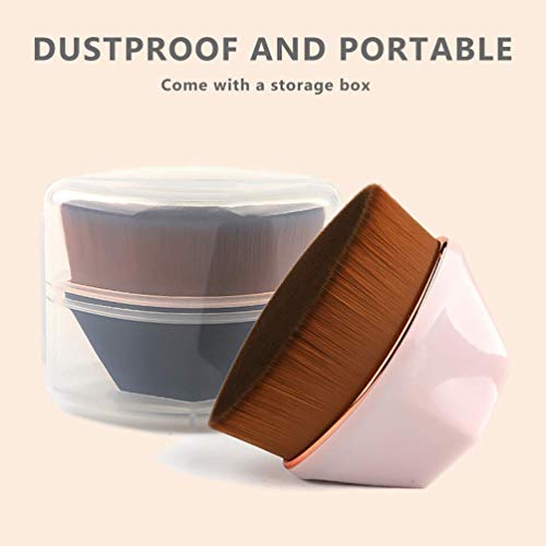 Brocha para base en forma de pétalo,Brocha para base de maquillaje, Adecuado para cosméticos líquidos,cremas o polvos impecables, Brocha de maquillaje multifuncional,con estuche de almacenamiento