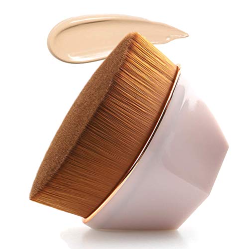 Brocha para base en forma de pétalo,Brocha para base de maquillaje, Adecuado para cosméticos líquidos,cremas o polvos impecables, Brocha de maquillaje multifuncional,con estuche de almacenamiento