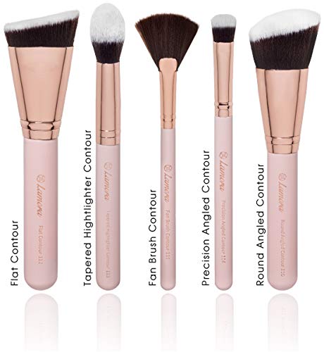 Brochas De Maquillaje Contorno Profesional Cepillo De Contorno - Ideal Para La Aplicación De Bases De Maquillaje Liquido Tradicionales, Polvos Suelto Y Compacto - Fibras Sintéticas Gruesas