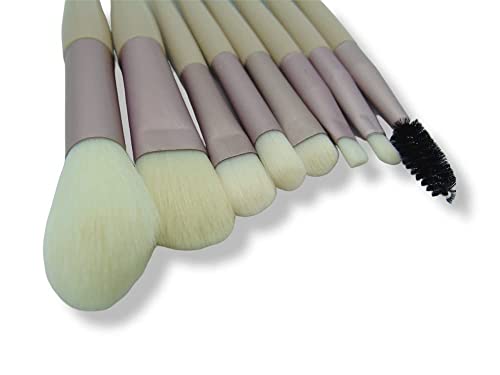 Brochas de maquillaje estuche - Pinceles de maquillaje completo con estuche de viaje - Juego de 8 brochas minis para maquillaje (Melocotón)
