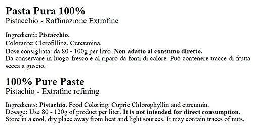 Brontedolci - 100% pura Pasta de Pistachos Verde para Helado - 500g