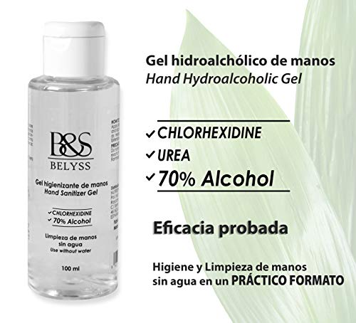 B&S BELYSS | Gel Hidroalcohólico Manos | Gel de Manos Higienizante Sin Aclarado | Contiene Urea que Mantiene la Piel Hidratada | Dispensador 100 mL