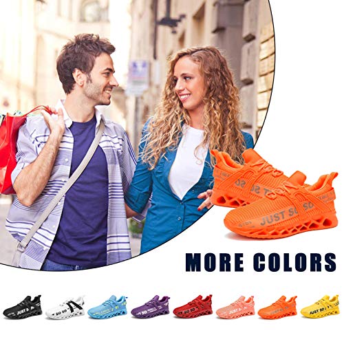 BUBUDENG Hombre Deportivas Zapatillas Running Hombre Tenis Zapatillas de Tenis para Hombre con Cordones Casuales y Ligeras Naranja EU44