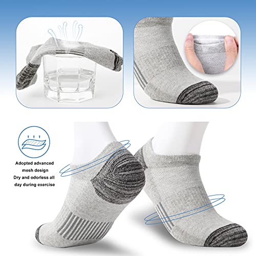 BUDERMMY Calcetines Deporte Hombre Mujer-6 Pares Calcetines Tobillero Corto Algodón Atlético,Acolchados Antiampolla Transpirable para Correr Ciclismo Senderismo Trail Mtb (Colores Mezclados *6, 41-46)